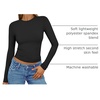 image:imageAUTOMET Womens Crew Neck Long Sleeve Shirts Compression Underscrubs TopsBlack