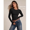 image:imageAUTOMET Womens Crew Neck Long Sleeve Shirts Compression Underscrubs TopsBlack