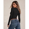 image:imageAUTOMET Womens Crew Neck Long Sleeve Shirts Compression Underscrubs TopsBlack