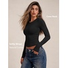 image:imageAUTOMET Womens Crew Neck Long Sleeve Shirts Compression Underscrubs TopsBlack