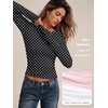 image:imageAUTOMET Womens Crew Neck Long Sleeve Shirts Compression Underscrubs TopsBlack Dots