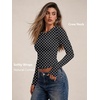 image:imageAUTOMET Womens Crew Neck Long Sleeve Shirts Compression Underscrubs TopsBlack Dots