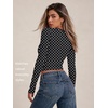 image:imageAUTOMET Womens Crew Neck Long Sleeve Shirts Compression Underscrubs TopsBlack Dots