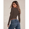 image:imageAUTOMET Womens Crew Neck Long Sleeve Shirts Compression Underscrubs TopsBrown Dots