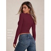 image:imageAUTOMET Womens Crew Neck Long Sleeve Shirts Compression Underscrubs TopsBurgundy