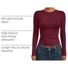 image:imageAUTOMET Womens Crew Neck Long Sleeve Shirts Compression Underscrubs TopsBurgundy