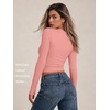 image:imageAUTOMET Womens Crew Neck Long Sleeve Shirts Compression Underscrubs TopsCoral