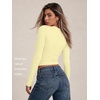 image:imageAUTOMET Womens Crew Neck Long Sleeve Shirts Compression Underscrubs TopsCreamy Yellow