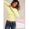 image:imageAUTOMET Womens Crew Neck Long Sleeve Shirts Compression Underscrubs TopsCreamy Yellow