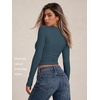 image:imageAUTOMET Womens Crew Neck Long Sleeve Shirts Compression Underscrubs TopsHaze Blue