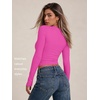 image:imageAUTOMET Womens Crew Neck Long Sleeve Shirts Compression Underscrubs TopsHot Pink