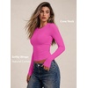 image:imageAUTOMET Womens Crew Neck Long Sleeve Shirts Compression Underscrubs TopsHot Pink