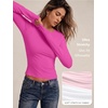 image:imageAUTOMET Womens Crew Neck Long Sleeve Shirts Compression Underscrubs TopsHot Pink