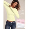 image:imageAUTOMET Womens Crew Neck Long Sleeve Shirts Compression Underscrubs TopsLemon Yellow