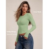 image:imageAUTOMET Womens Crew Neck Long Sleeve Shirts Compression Underscrubs TopsLight Green
