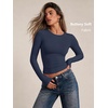 image:imageAUTOMET Womens Crew Neck Long Sleeve Shirts Compression Underscrubs TopsNavy
