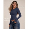 image:imageAUTOMET Womens Crew Neck Long Sleeve Shirts Compression Underscrubs TopsNavy