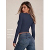 image:imageAUTOMET Womens Crew Neck Long Sleeve Shirts Compression Underscrubs TopsNavy