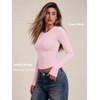 image:imageAUTOMET Womens Crew Neck Long Sleeve Shirts Compression Underscrubs TopsPink