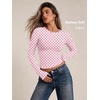 image:imageAUTOMET Womens Crew Neck Long Sleeve Shirts Compression Underscrubs TopsPink Dots