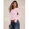 image:imageAUTOMET Womens Crew Neck Long Sleeve Shirts Compression Underscrubs TopsPink Dots