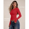 image:imageAUTOMET Womens Crew Neck Long Sleeve Shirts Compression Underscrubs TopsRed