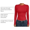 image:imageAUTOMET Womens Crew Neck Long Sleeve Shirts Compression Underscrubs TopsRed