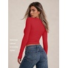 image:imageAUTOMET Womens Crew Neck Long Sleeve Shirts Compression Underscrubs TopsRed