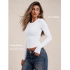 image:imageAUTOMET Womens Crew Neck Long Sleeve Shirts Compression Underscrubs TopsWhite