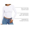 image:imageAUTOMET Womens Crew Neck Long Sleeve Shirts Compression Underscrubs TopsWhite