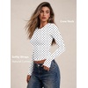 image:imageAUTOMET Womens Crew Neck Long Sleeve Shirts Compression Underscrubs TopsWhite Dots