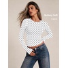 image:imageAUTOMET Womens Crew Neck Long Sleeve Shirts Compression Underscrubs TopsWhite Dots