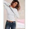 image:imageAUTOMET Womens Crew Neck Long Sleeve Shirts Compression Underscrubs TopsWhite Dots