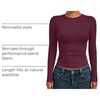 image:imageAUTOMET Womens Crew Neck Long Sleeve Shirts Compression Underscrubs TopsWinered