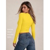 image:imageAUTOMET Womens Crew Neck Long Sleeve Shirts Compression Underscrubs TopsYellow