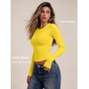 image:imageAUTOMET Womens Crew Neck Long Sleeve Shirts Compression Underscrubs TopsYellow
