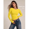 image:imageAUTOMET Womens Crew Neck Long Sleeve Shirts Compression Underscrubs TopsYellow