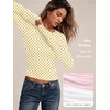 image:imageAUTOMET Womens Crew Neck Long Sleeve Shirts Compression Underscrubs TopsYellow Dots