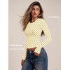 image:imageAUTOMET Womens Crew Neck Long Sleeve Shirts Compression Underscrubs TopsYellow Dots