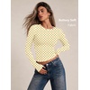 image:imageAUTOMET Womens Crew Neck Long Sleeve Shirts Compression Underscrubs TopsYellow Dots