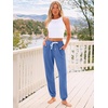 image:imageAUTOMET Womens High Waisted Lounge Sweatpants Jogger Pants with PocketsBlue