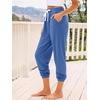 image:imageAUTOMET Womens High Waisted Lounge Sweatpants Jogger Pants with PocketsBlue