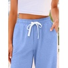 image:imageAUTOMET Womens High Waisted Lounge Sweatpants Jogger Pants with PocketsLightblue
