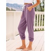 image:imageAUTOMET Womens High Waisted Lounge Sweatpants Jogger Pants with PocketsLightpurple