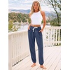 image:imageAUTOMET Womens High Waisted Lounge Sweatpants Jogger Pants with PocketsNavy Blue