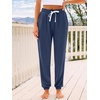 image:imageAUTOMET Womens High Waisted Lounge Sweatpants Jogger Pants with PocketsNavy Blue