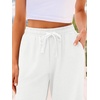 image:imageAUTOMET Womens High Waisted Lounge Sweatpants Jogger Pants with PocketsWhite