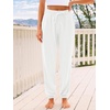 image:imageAUTOMET Womens High Waisted Lounge Sweatpants Jogger Pants with PocketsWhite