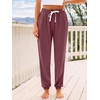 image:imageAUTOMET Womens High Waisted Lounge Sweatpants Jogger Pants with PocketsWine Red