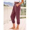 image:imageAUTOMET Womens High Waisted Lounge Sweatpants Jogger Pants with PocketsWine Red